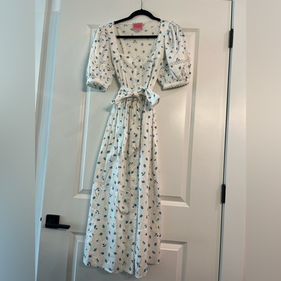 Kate Spade white puff sleeved dress - Picture 2 of 5